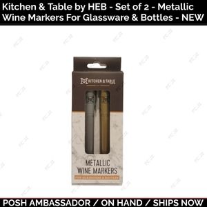 Kitchen & Table by HEB - Set of 2 Metallic Wine  Markers For Glassware & Bottles